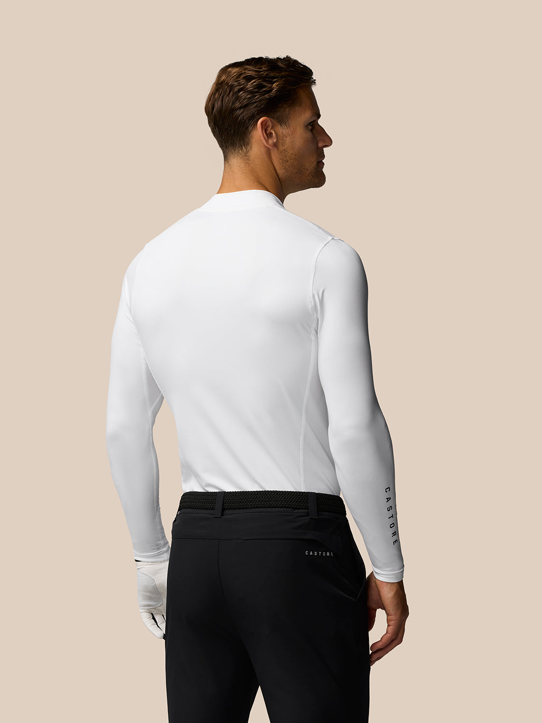 Golf Club Long Sleeve Thermal Mock Neck - White/Midnight Navy