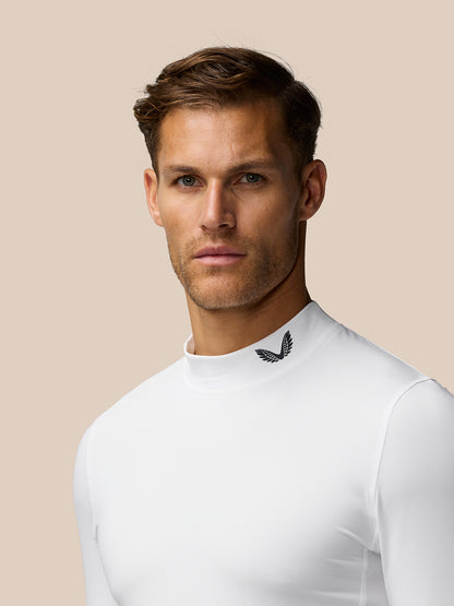 Golf Club Long Sleeve Thermal Mock Neck - White/Midnight Navy