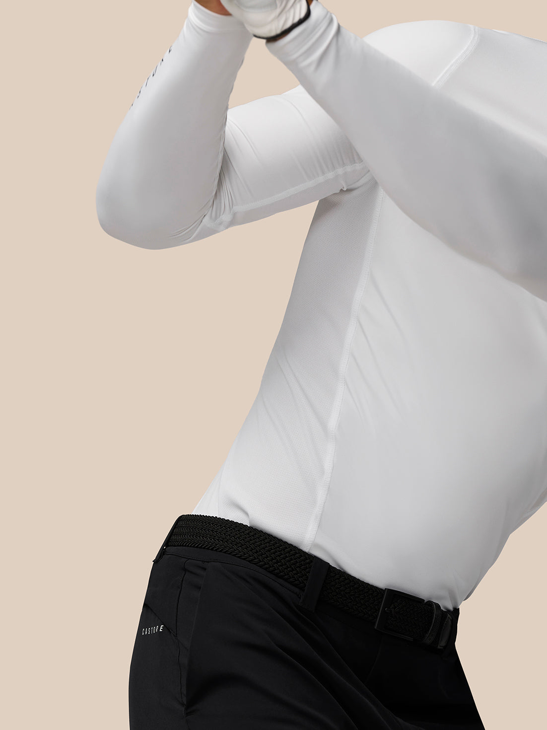 Golf Club Long Sleeve Thermal Mock Neck - White/Midnight Navy