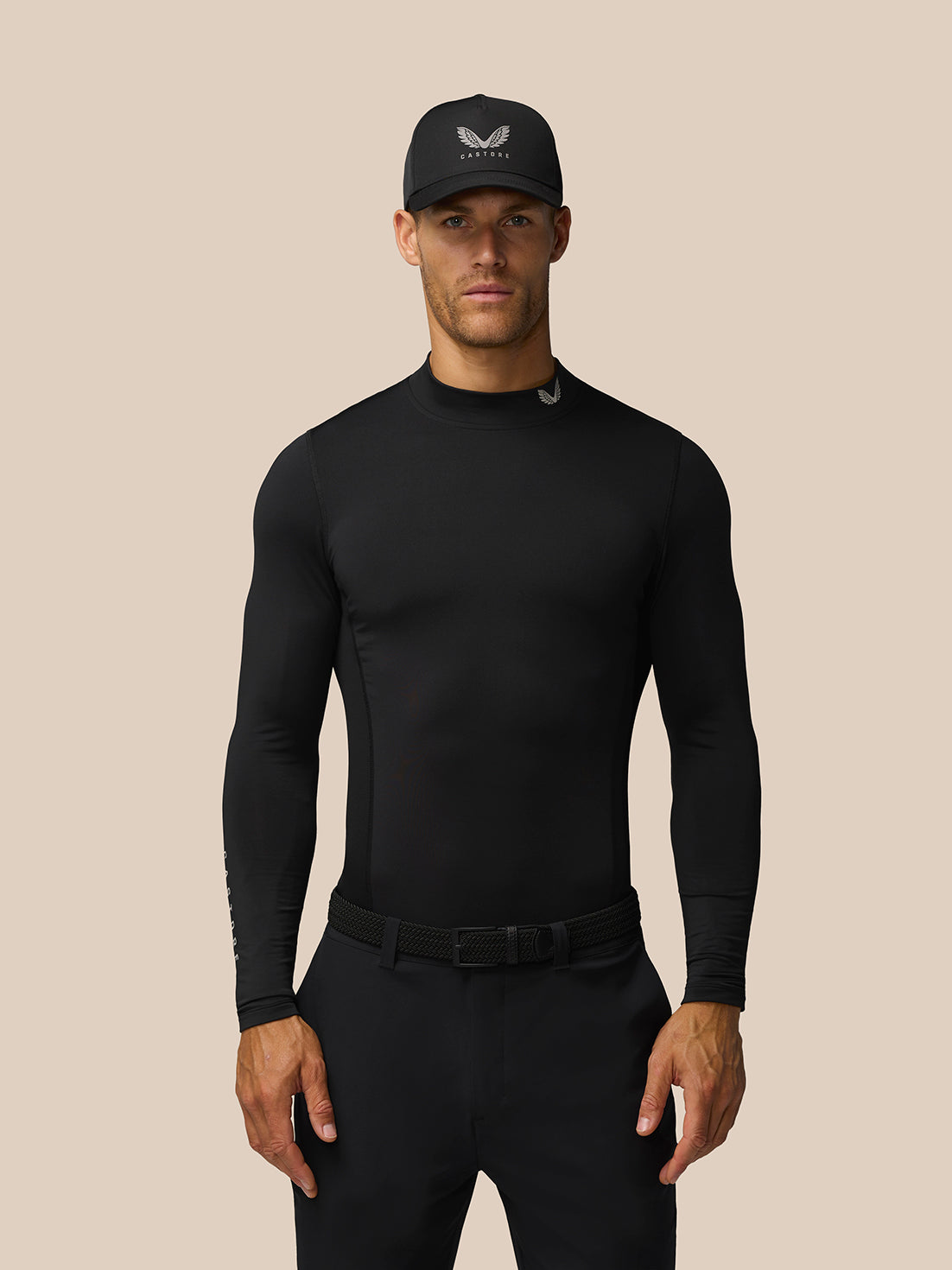 Golf Club Long Sleeve Thermal Mock Neck - Black/Alloy