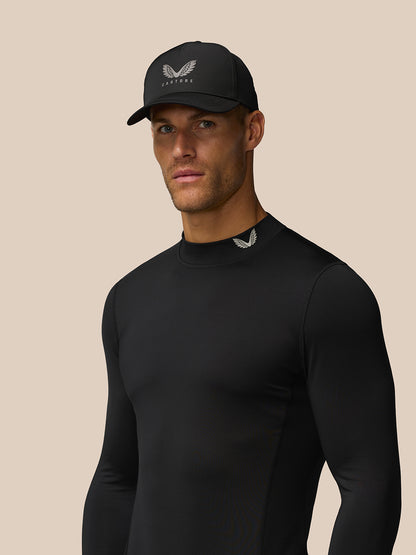 Golf Club Long Sleeve Thermal Mock Neck - Black/Alloy