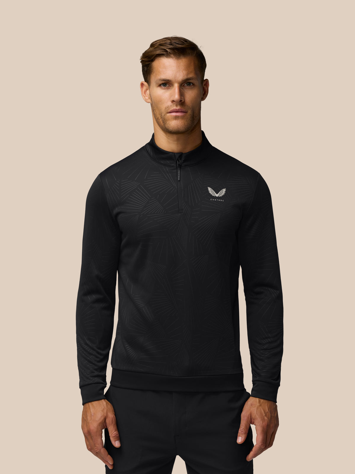 Golf Club Classic 1/4 Zip Debossed Top - Black/Alloy - Black/Alloy