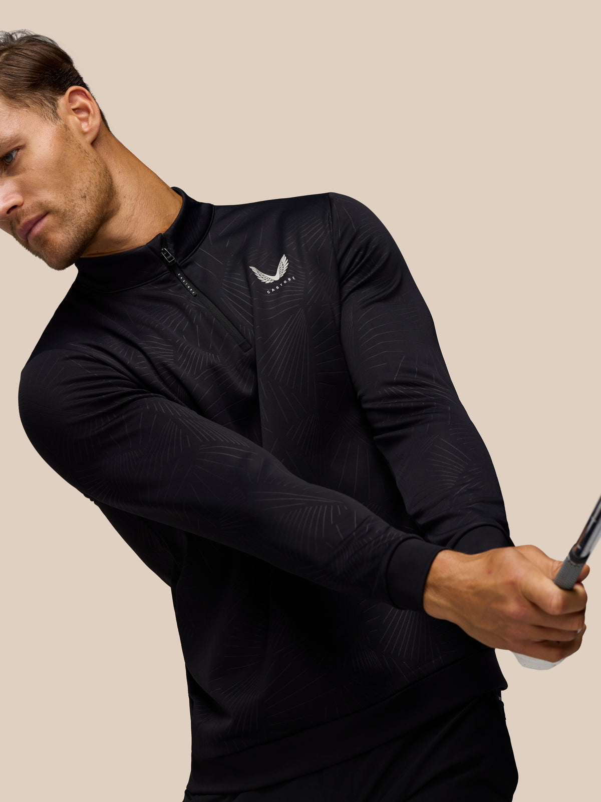 Golf Club Classic 1/4 Zip Debossed Top - Black/Alloy - Black/Alloy