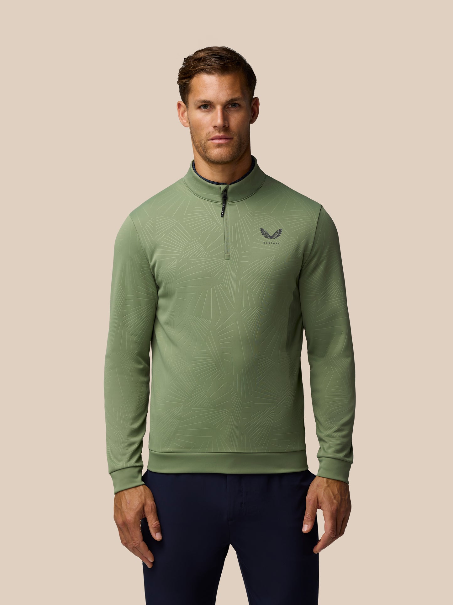 Golf Club Classic 1/4 Zip Debossed Top - Thyme