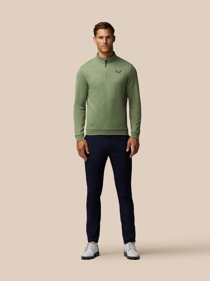 Golf Club Classic 1/4 Zip Debossed Top - Thyme