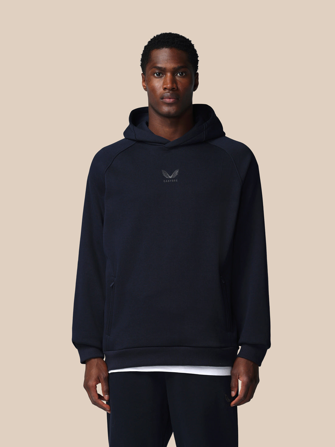 Men’s Adapt Long Sleeve Cotton Fleece Hoodie - Navy - Navy