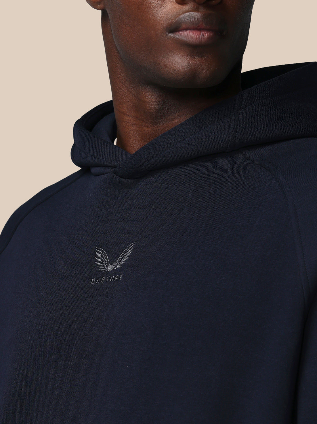 Men’s Adapt Long Sleeve Cotton Fleece Hoodie - Navy - Navy