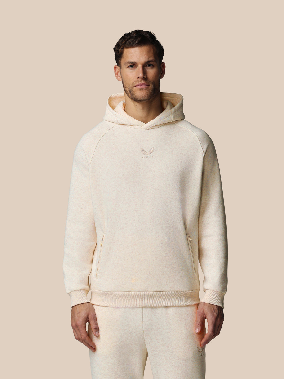 Herren Adapt Langarm Cotton Fleece Hoodie – Creme - Creme