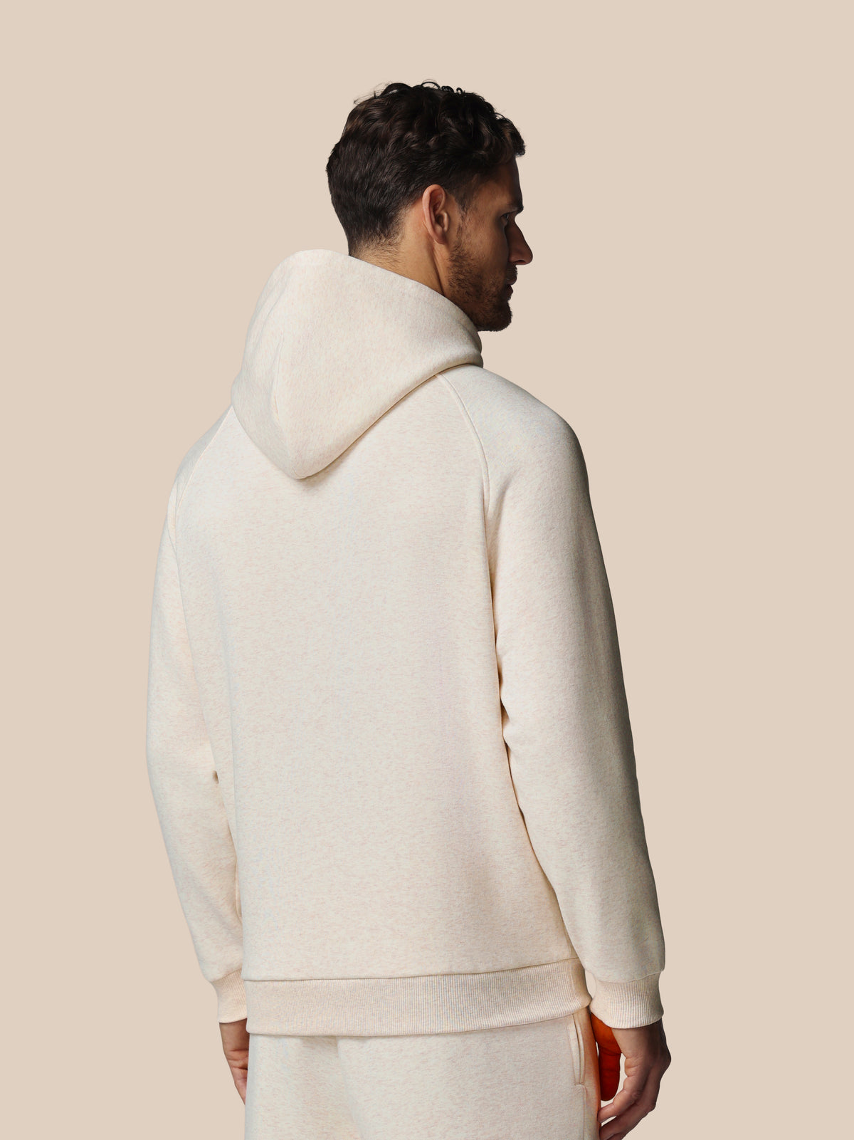 Herren Adapt Langarm Cotton Fleece Hoodie – Creme - Creme
