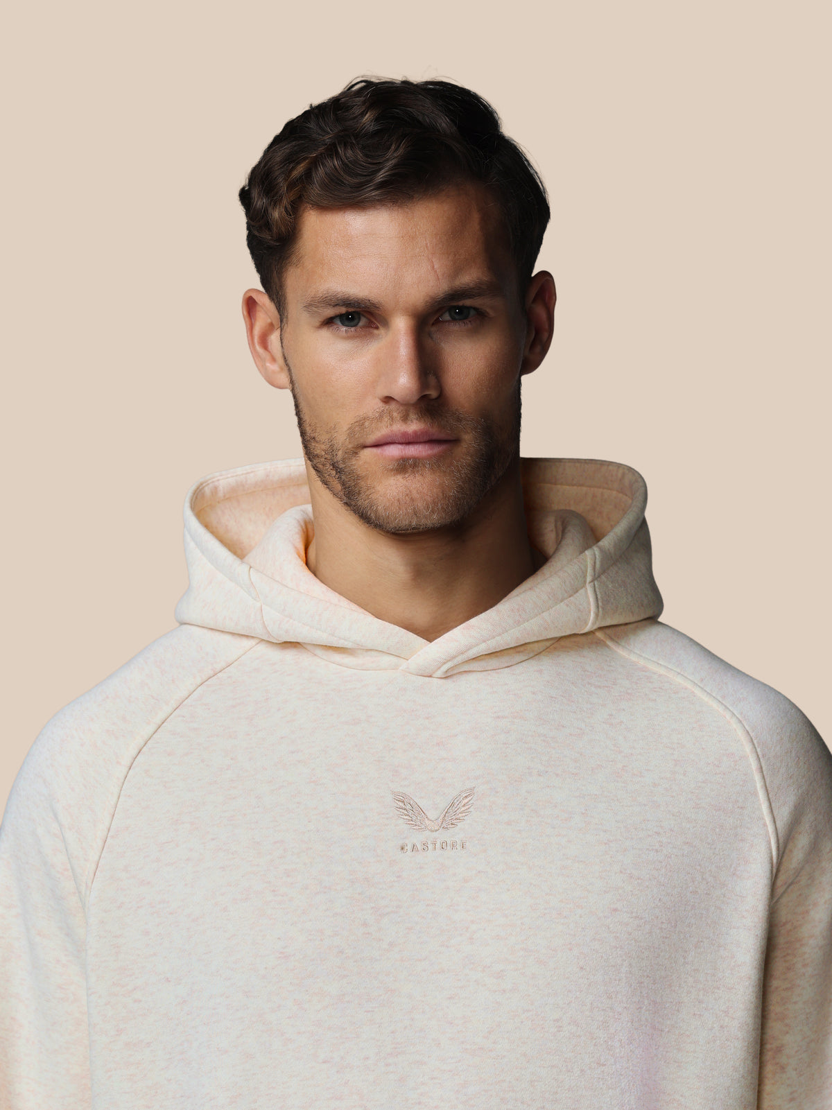 Herren Adapt Langarm Cotton Fleece Hoodie – Creme - Creme