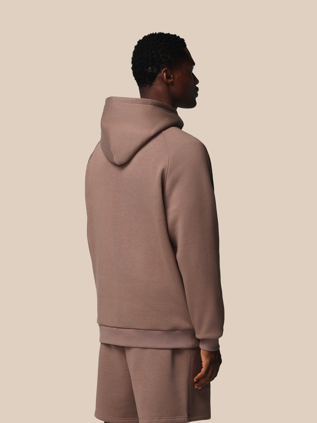 Men’s Adapt Long Sleeve Cotton Fleece Hoodie - Deep Taupe - Deep Taupe