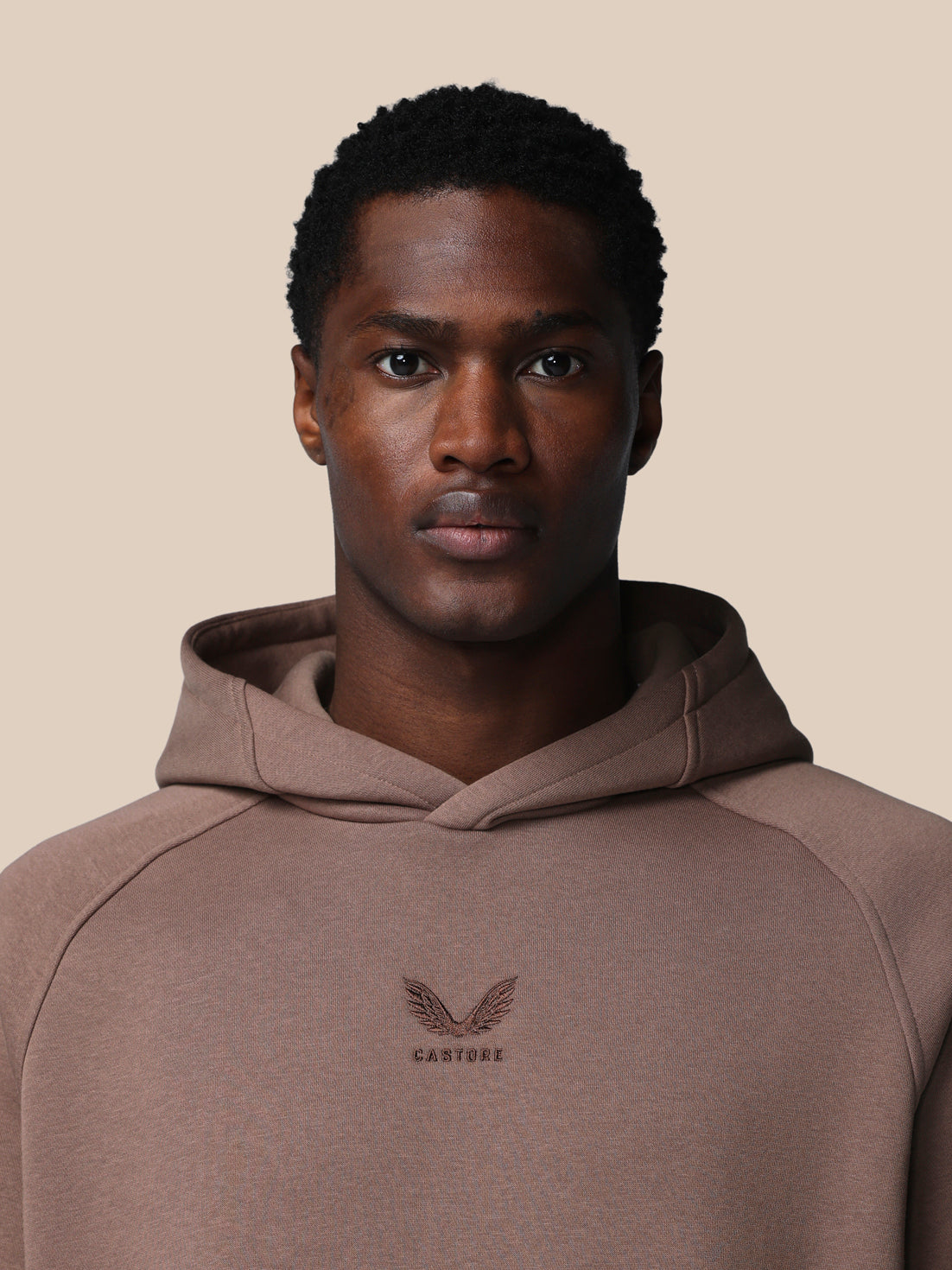 Men’s Adapt Long Sleeve Cotton Fleece Hoodie - Deep Taupe - Deep Taupe
