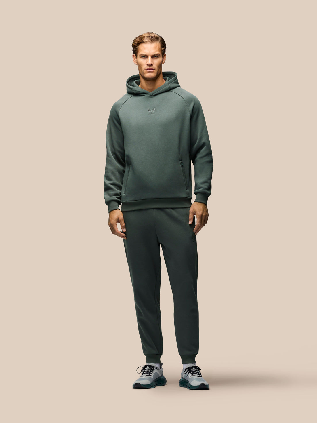 Herren Adapt Oversized Fit Langarm-Hoodie – Dunkelgrün - Dunkelgrün