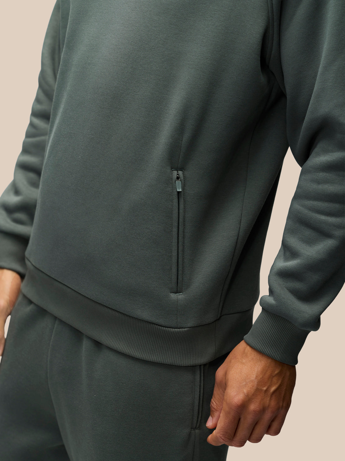 Herren Adapt Oversized Fit Langarm-Hoodie – Dunkelgrün - Dunkelgrün