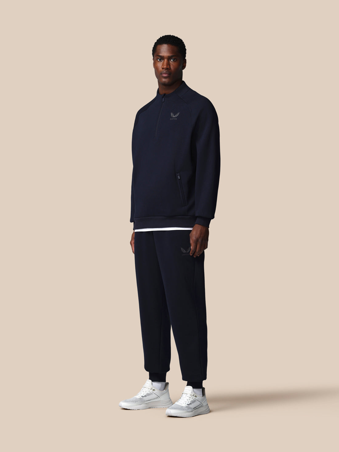 Men’s Adapt Cotton Fleece Quarter Zip Sweatshirt - Navy - Navy