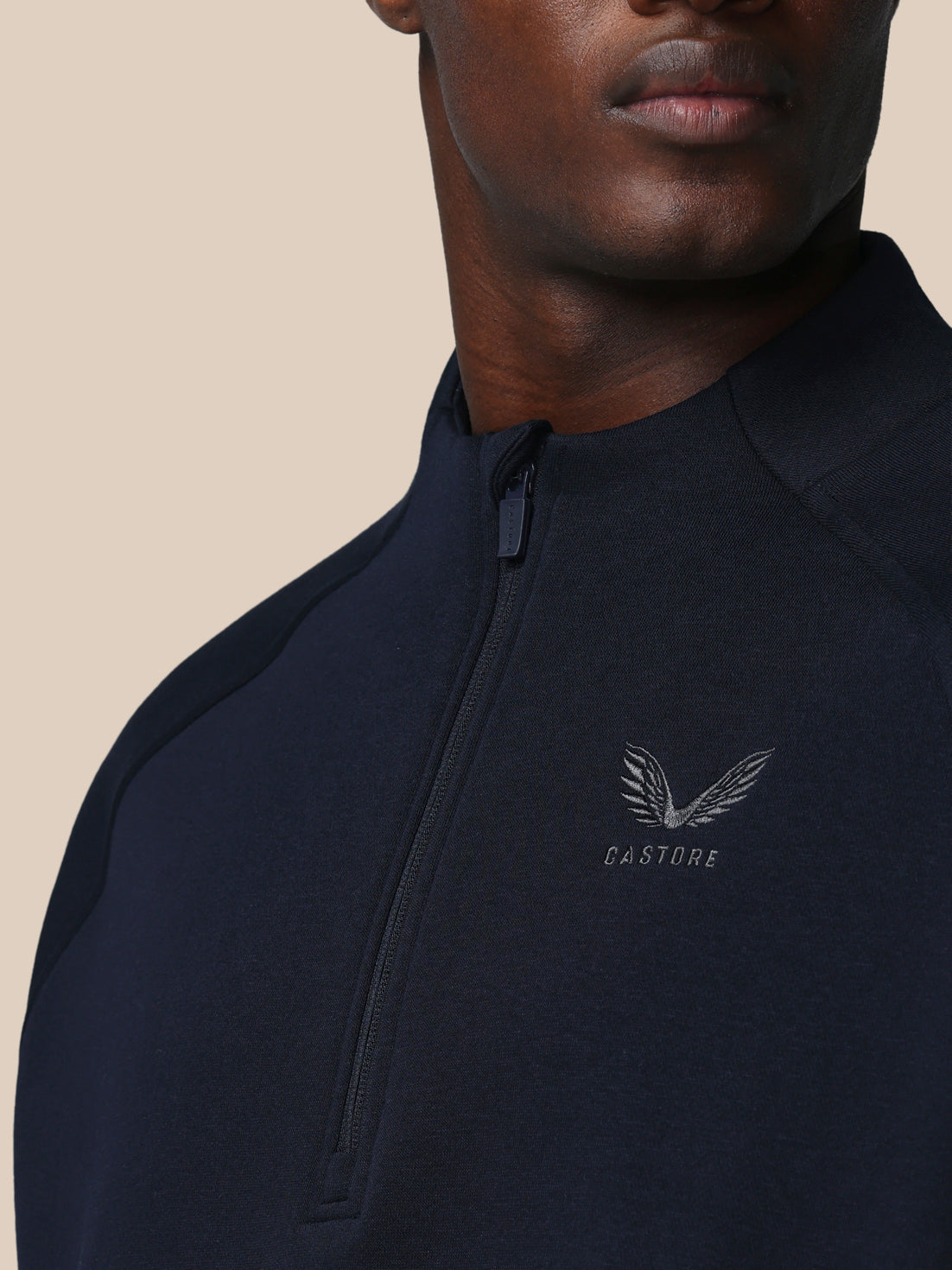 Men’s Adapt Cotton Fleece Quarter Zip Sweatshirt - Navy - Navy
