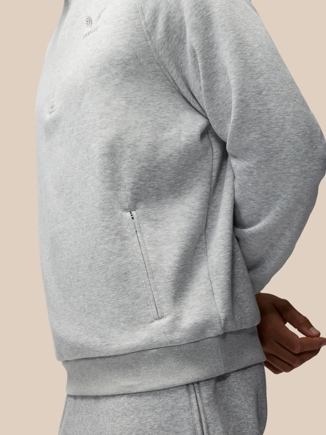 Media cremallera de manga larga Adapt de hombre – Gris claro - Gris claro