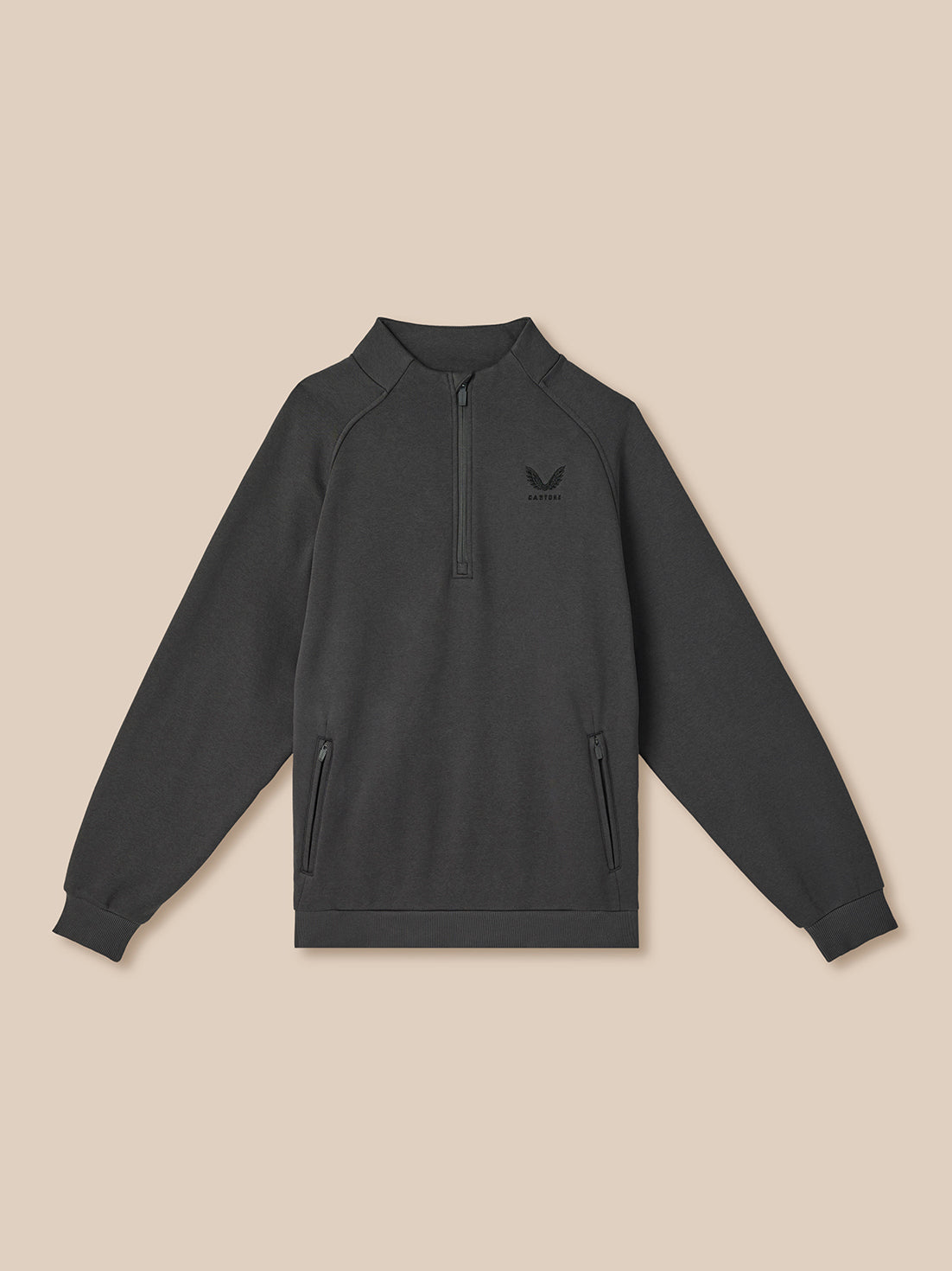 Adapt-Sweatshirt für Herren aus Baumwollfleece mit Viertelreissverschluss – Gunmetal - Gunmetal