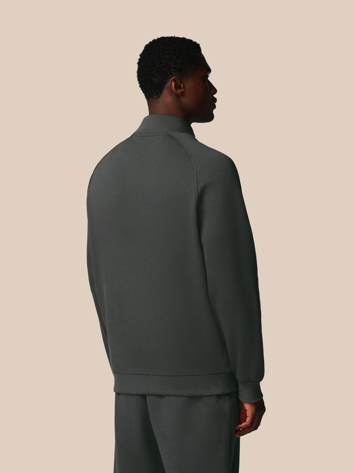 Adapt-Sweatshirt für Herren aus Baumwollfleece mit Viertelreissverschluss – Gunmetal - Gunmetal