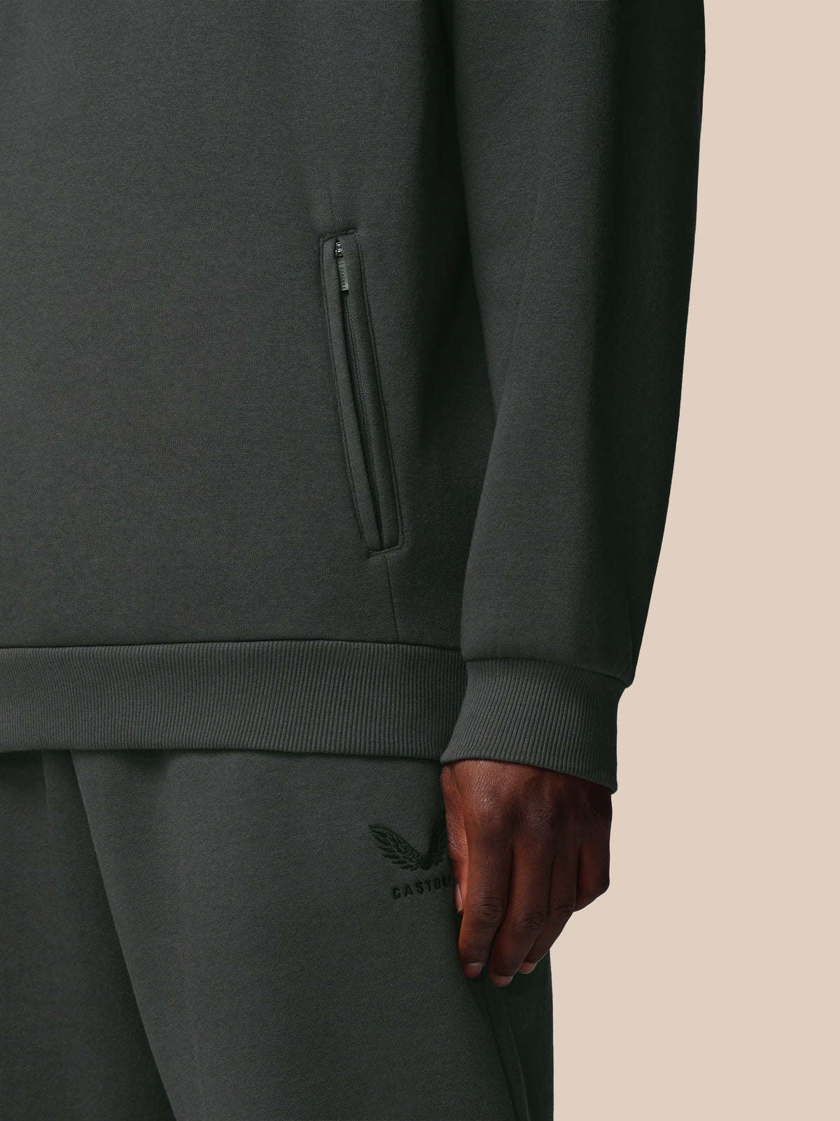 Adapt-Sweatshirt für Herren aus Baumwollfleece mit Viertelreissverschluss – Gunmetal - Gunmetal