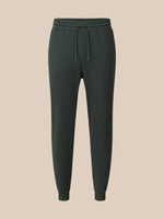 Dark green cargo pants on a white background