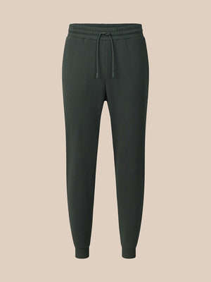 Dark green cargo pants on a white background