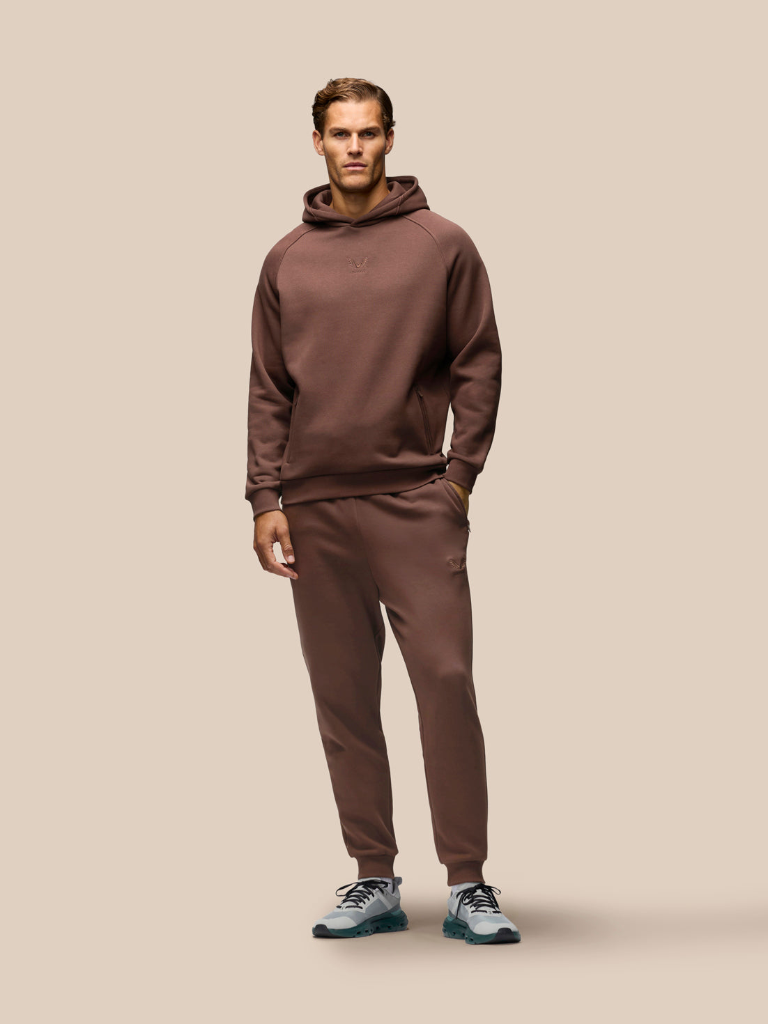 Jogger de polar de algodón Adapt Hombre - Marrón - Deep Mahogany