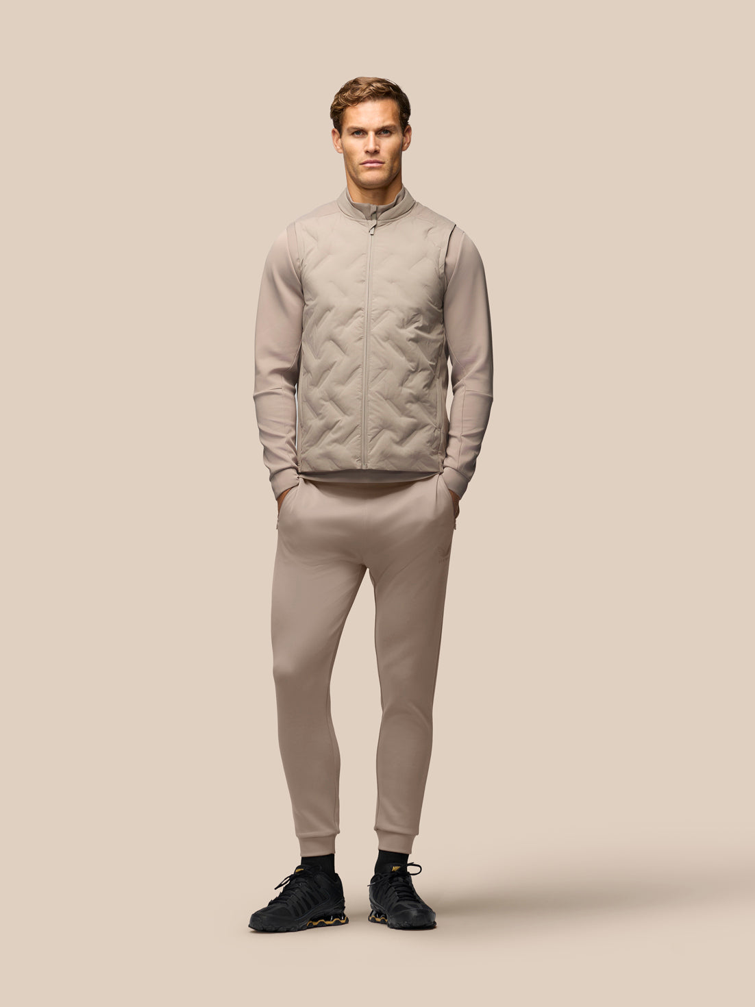Heren Flex Hybrid Bodywarmer – Taupe - Taupe
