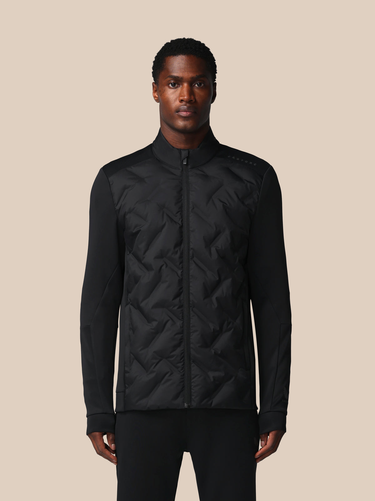 Herren Flex Langarm Hybrid-Jacke – Schwarz - Schwarz