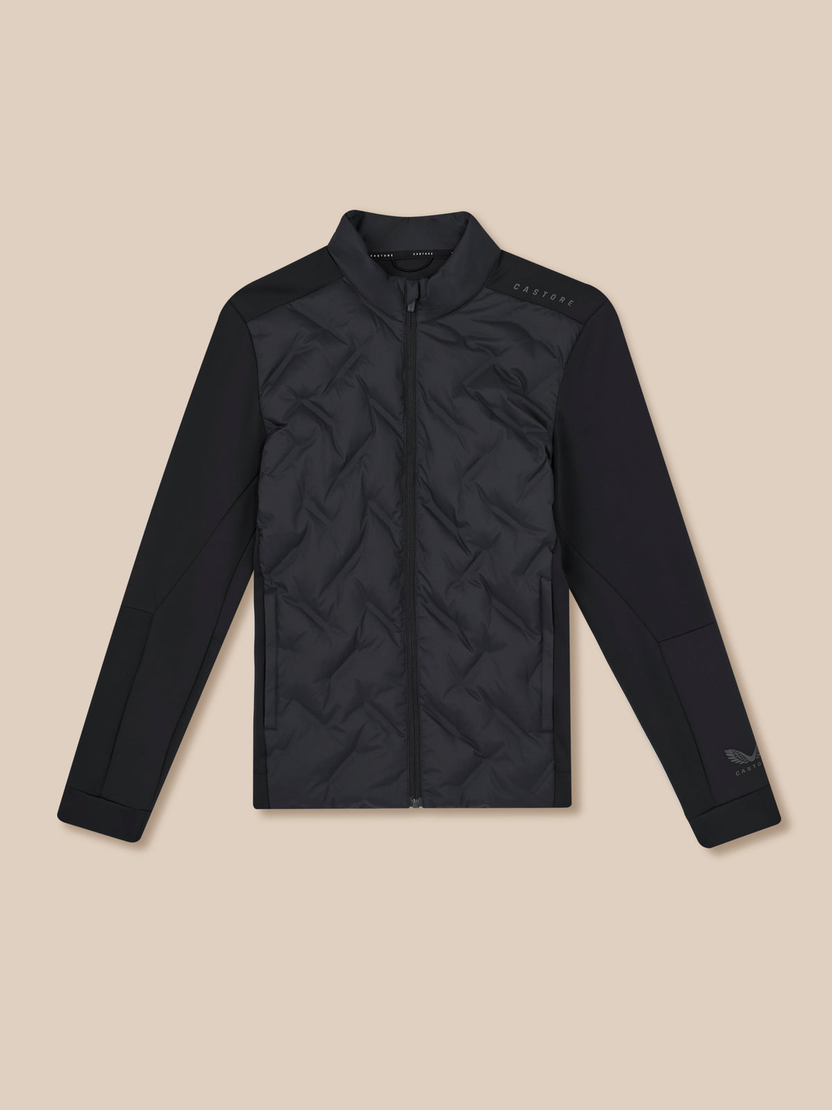Herren Flex Langarm Hybrid-Jacke – Schwarz - Schwarz