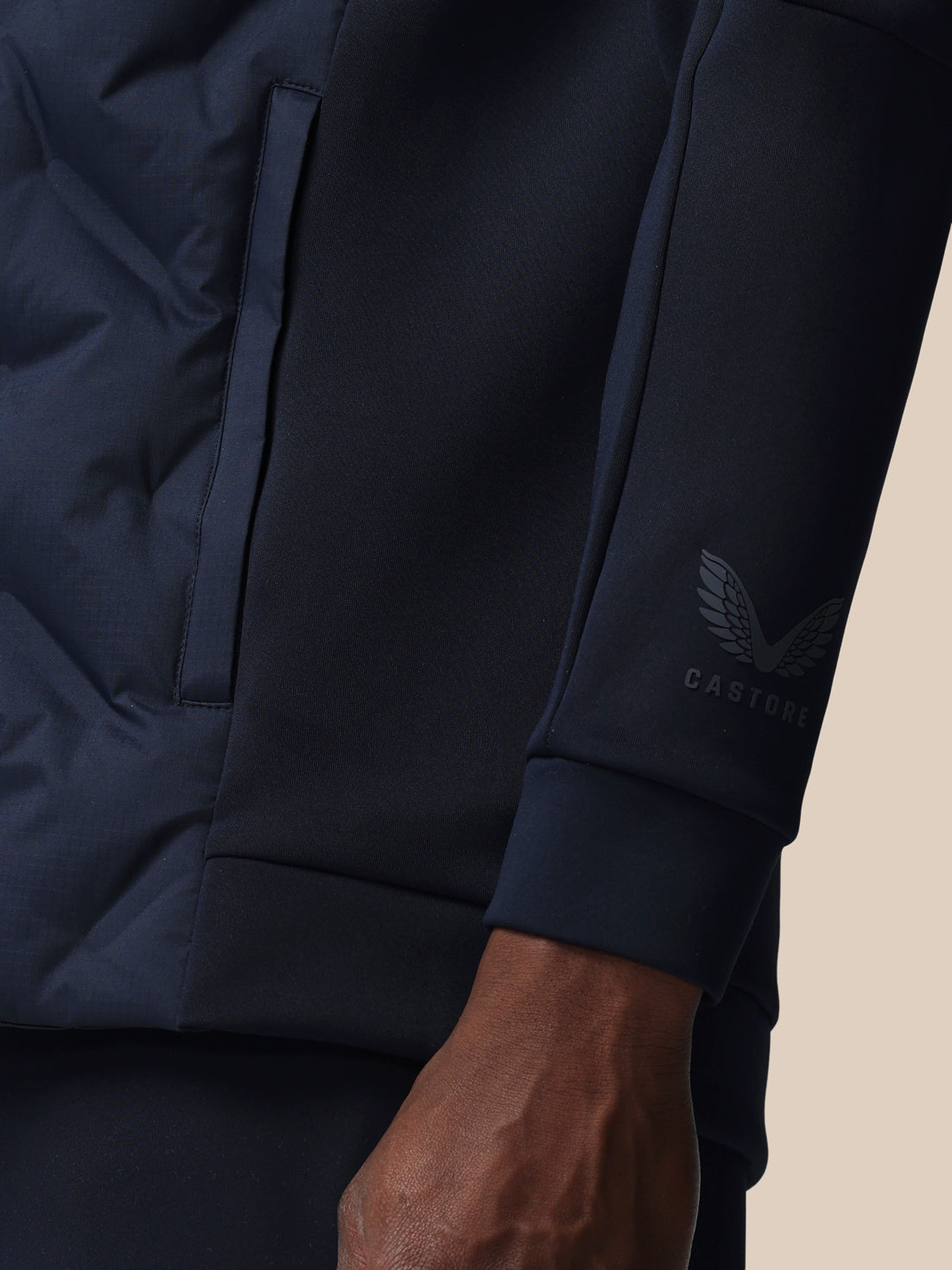 Chaqueta híbrida Flex de manga larga de hombre – Azul marino - Azul marino