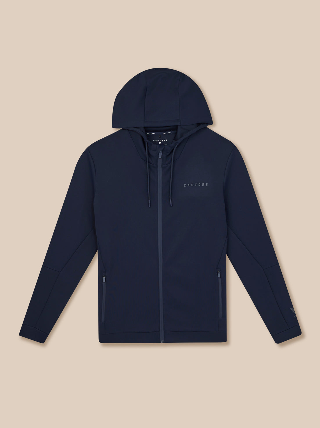 Herren Flex Langarm Hoodie mit durchgehendem Zip – Marineblau - Marineblau