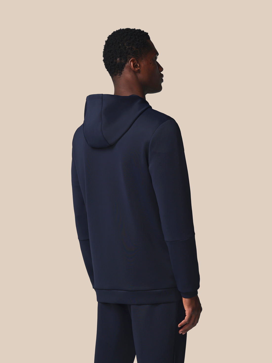 Herren Flex Langarm Hoodie mit durchgehendem Zip – Marineblau - Marineblau