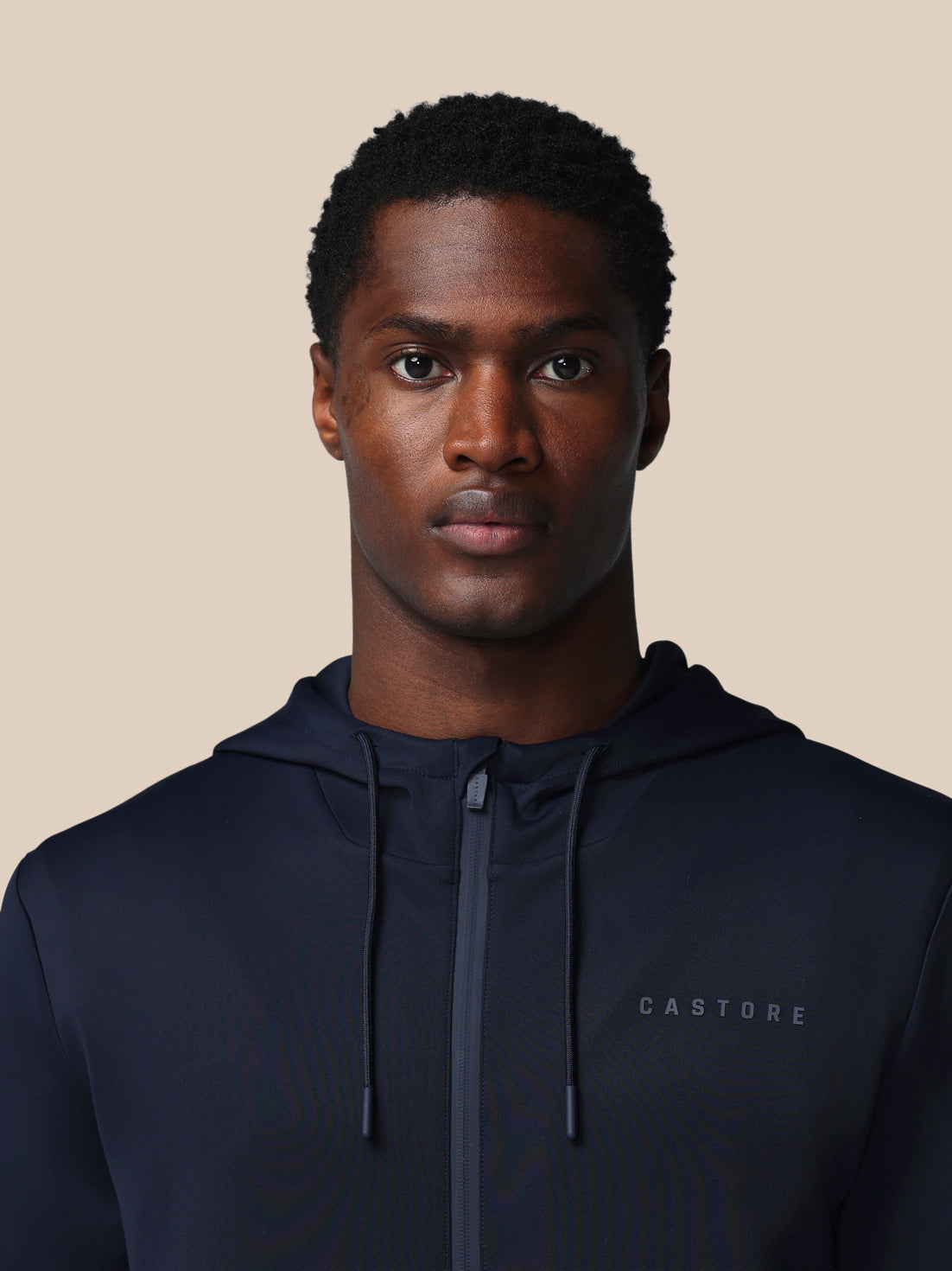 Herren Flex Langarm Hoodie mit durchgehendem Zip – Marineblau - Marineblau