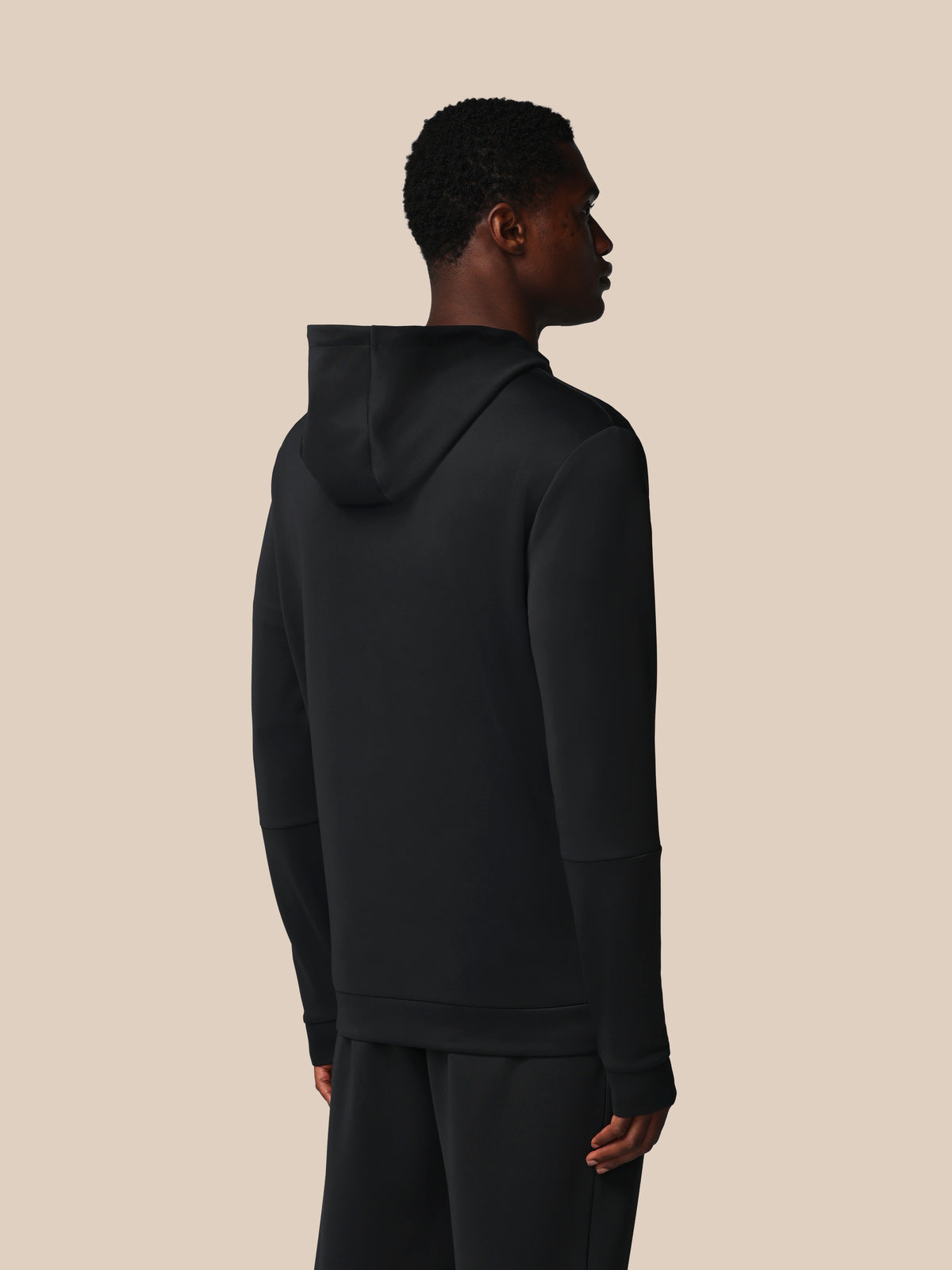 Herren Flex Langarm Hoodie – Schwarz - Schwarz
