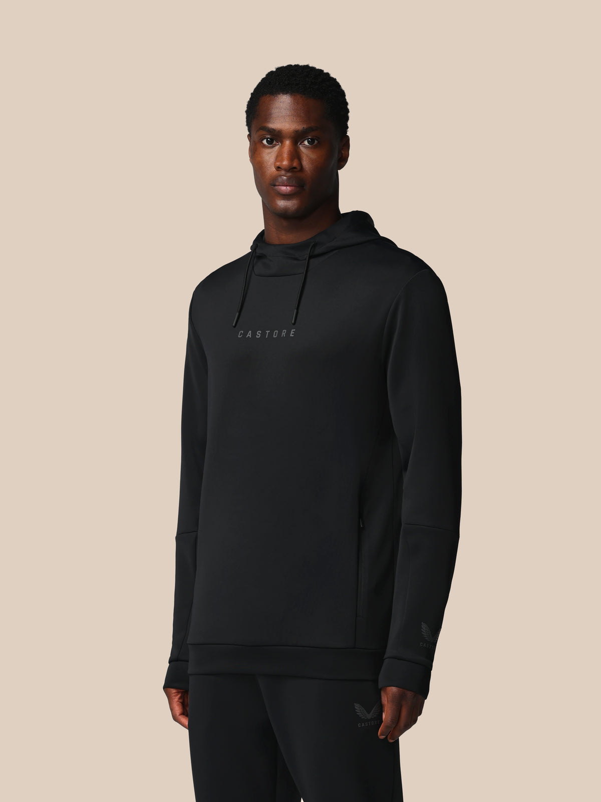 Herren Flex Langarm Hoodie – Schwarz - Schwarz