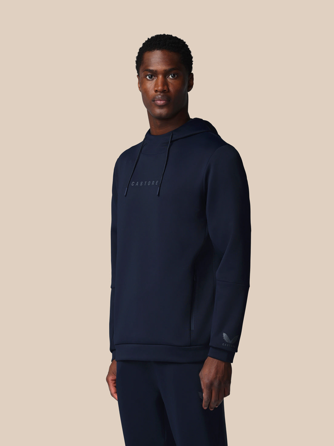 Heren Flex hoodie met lange mouw – marineblauw - Marineblauw