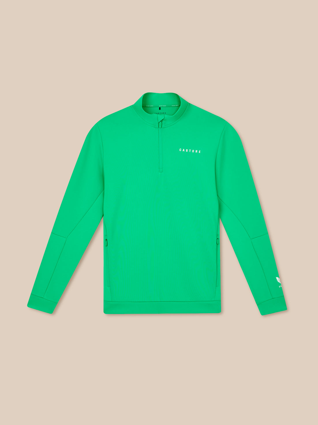 Heren Flex sweatshirt met lange mouw en kwartrits – jadegroen - Jadegroen