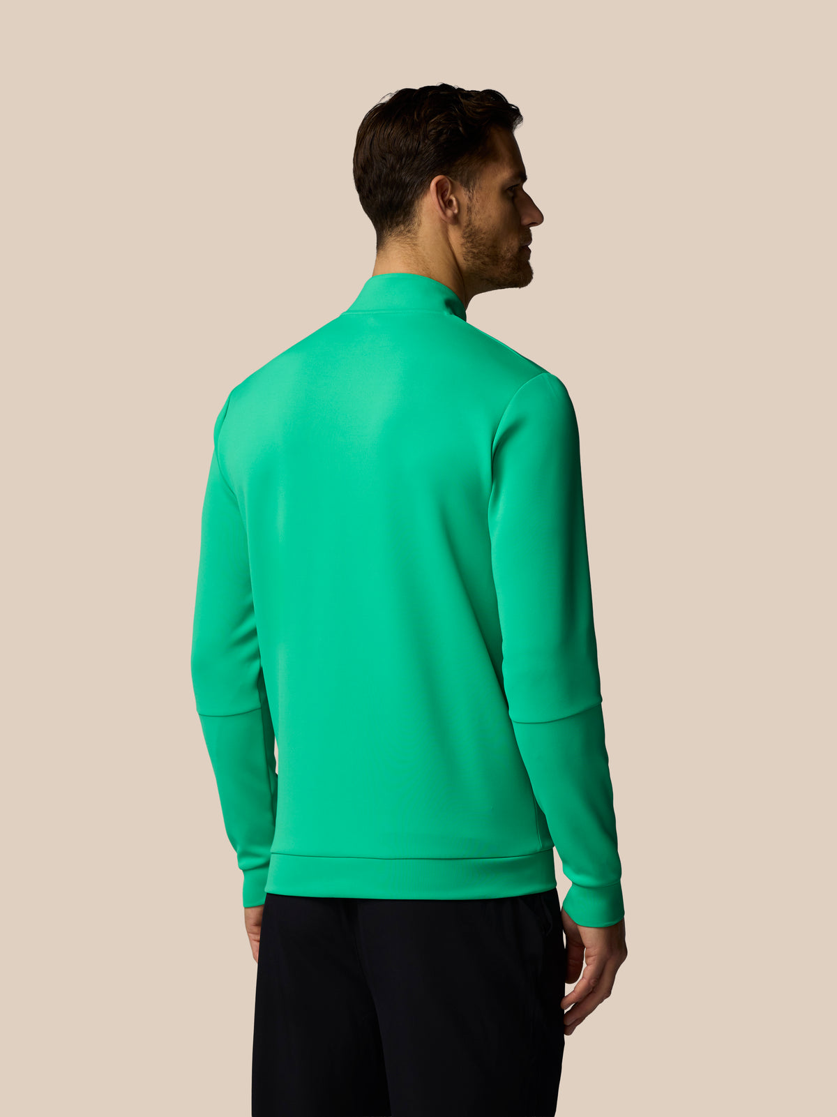 Heren Flex sweatshirt met lange mouw en kwartrits – jadegroen - Jadegroen