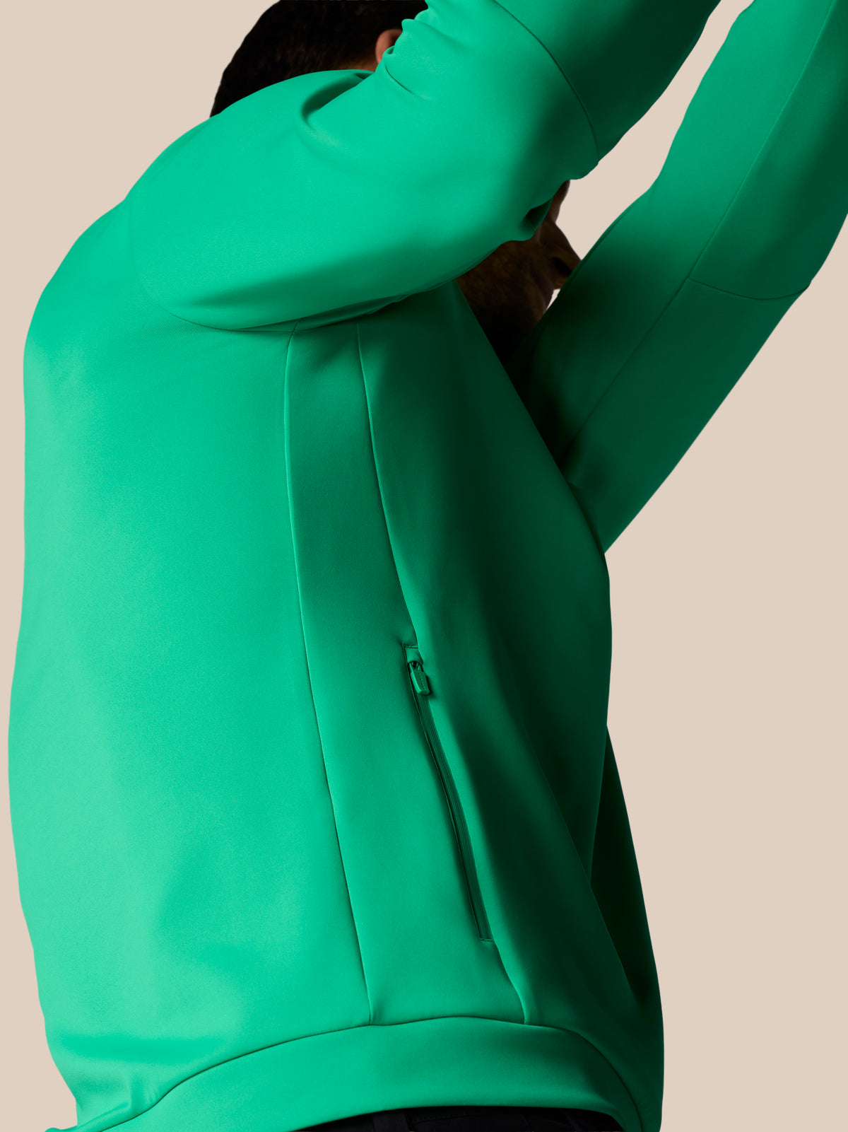 Heren Flex sweatshirt met lange mouw en kwartrits – jadegroen - Jadegroen