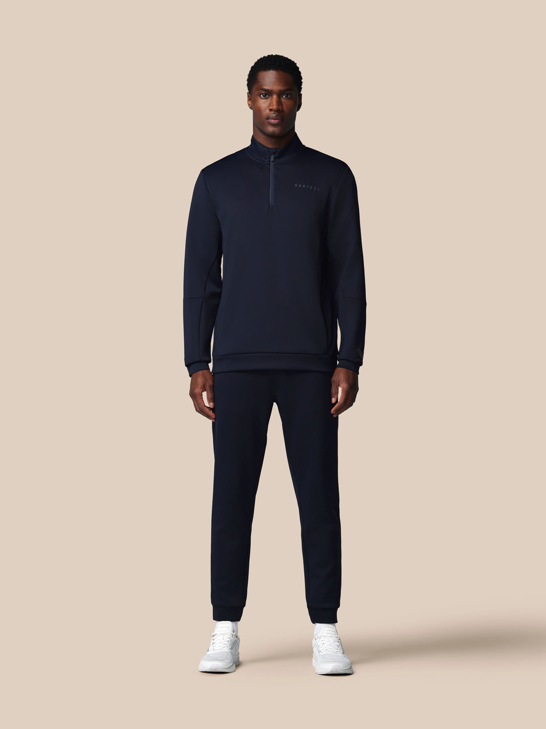 Herren Flex Langarm 1/4-Zip-Sweatshirt – Marineblau - Marineblau