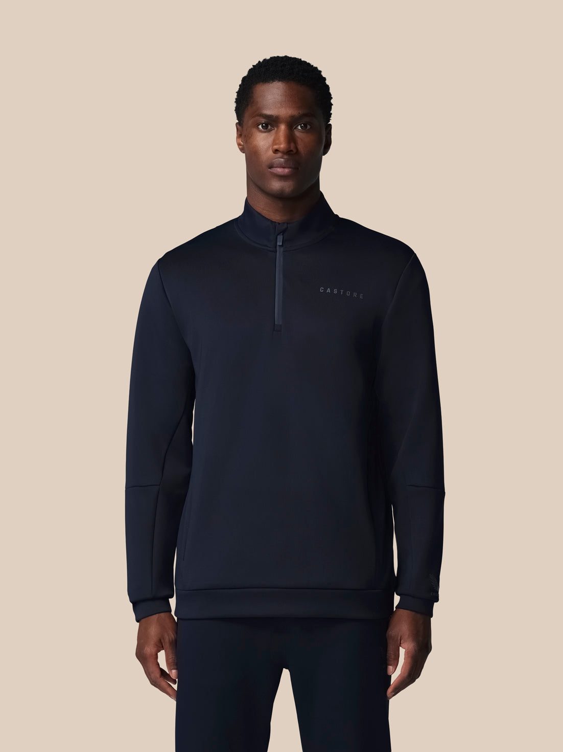 Herren Flex Langarm 1/4-Zip-Sweatshirt – Marineblau - Marineblau