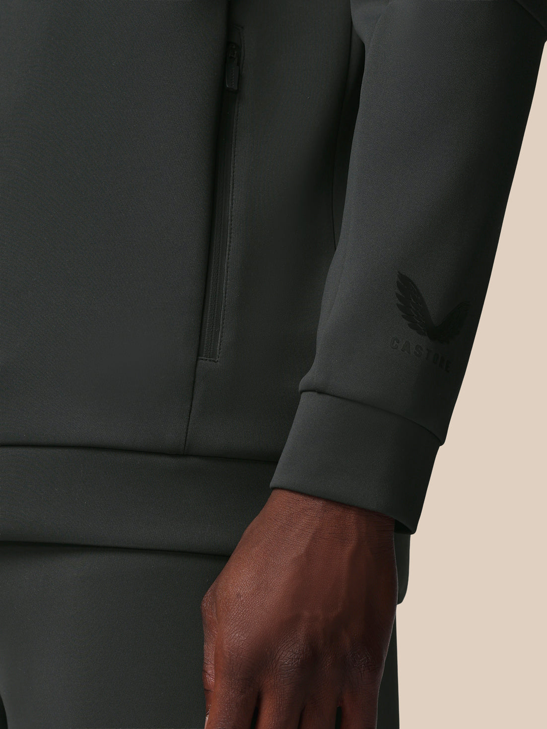 Flex-sweatshirt met lange mouwen en kwartrits voor heren - Gunmetal - Gunmetal