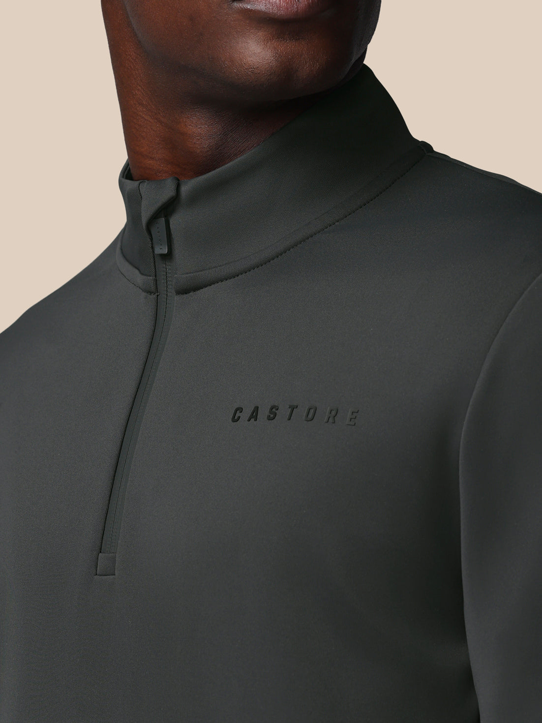 Flex-sweatshirt met lange mouwen en kwartrits voor heren - Gunmetal - Gunmetal