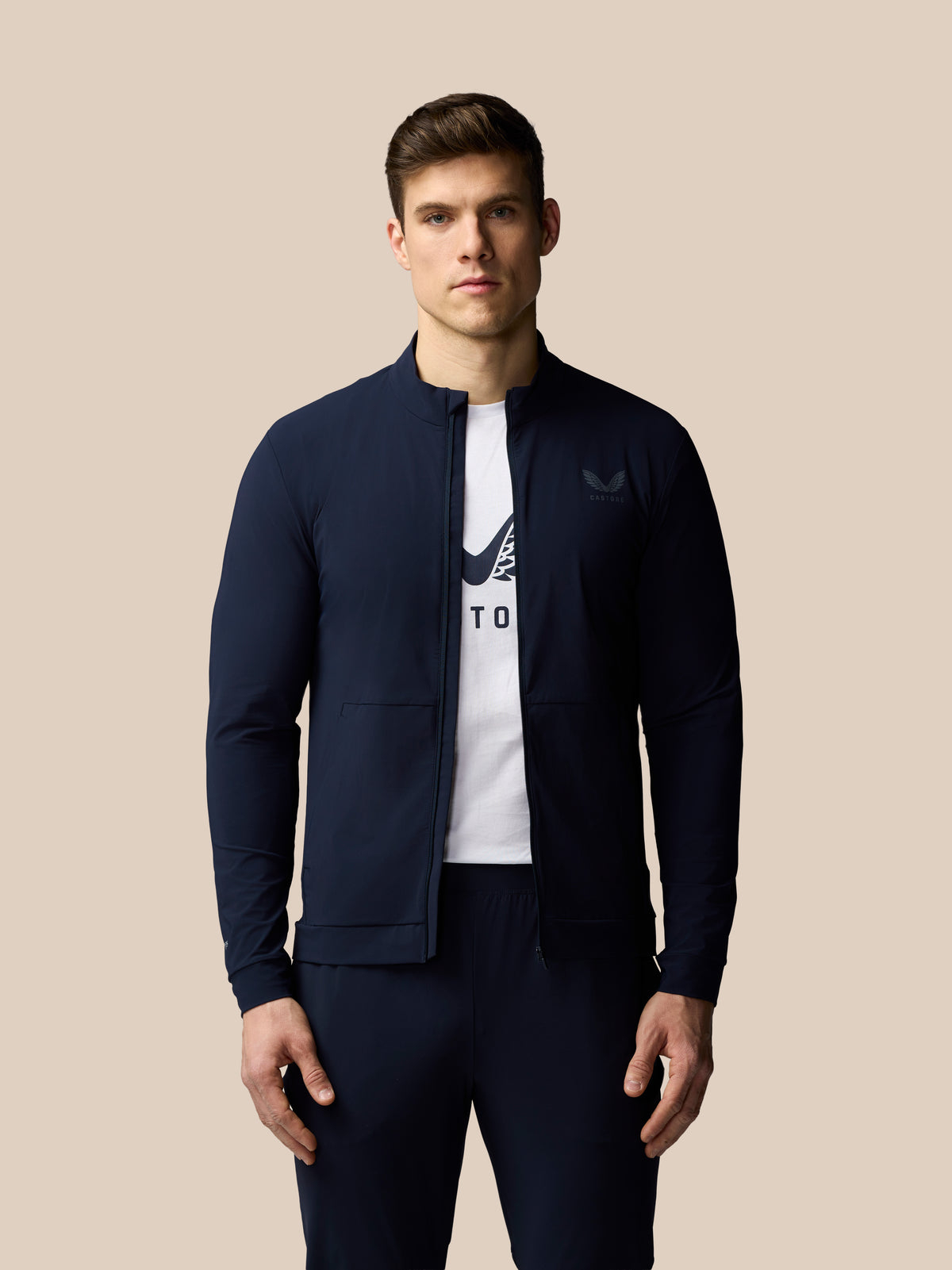 Chaqueta técnica de entrenamiento Flex de manga larga de hombre – Azul marino - Azul marino