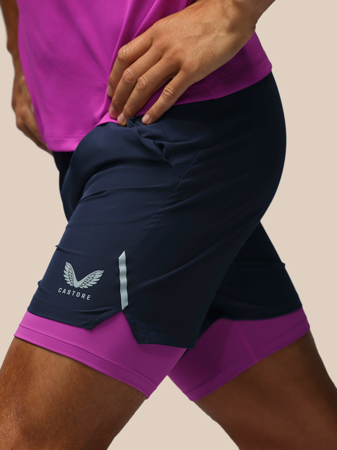 Herren Apex 2-In-1 Shorts – Marineblau/Ultraviolett - Marineblau