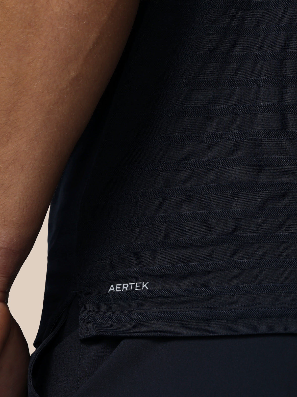 Polo de golf de piqué a rayas de manga corta para hombre – azul marino - Azul marino