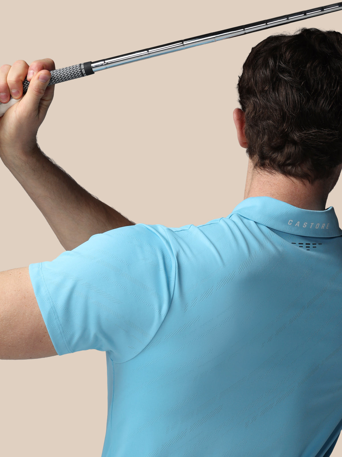 Men’s Golf LVS Engineered Knit Short Sleeve Polo Top - Blue - Blue