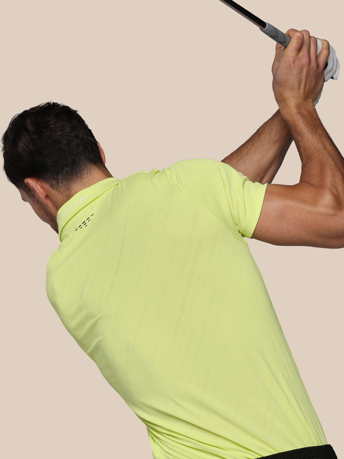 Men’s Golf LVS Engineered Knit Short Sleeve Polo Top - Lime - Lime