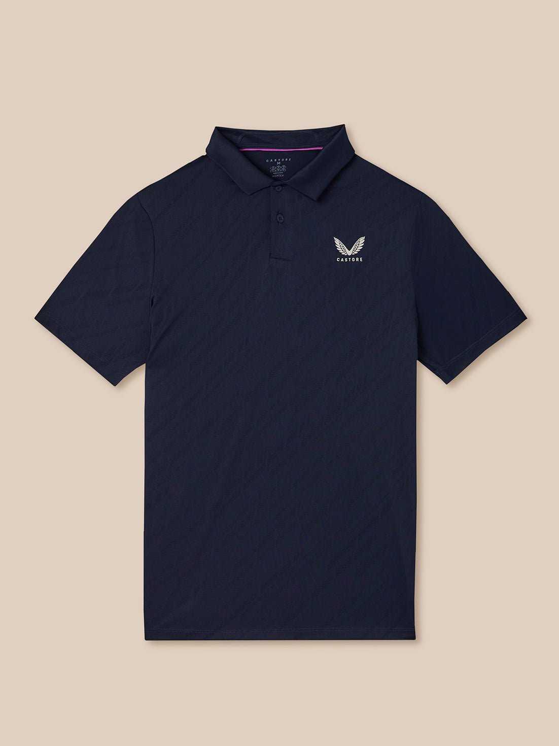 Heren golf LVS Engineered gebreid poloshirt met korte mouw – marineblauw - Marineblauw